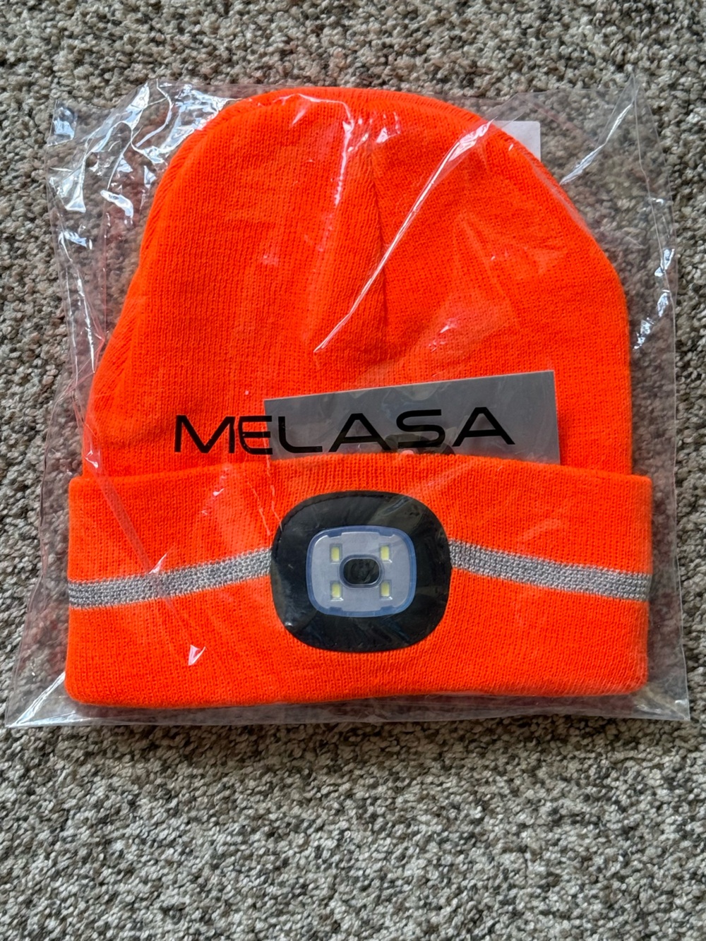 High-Visibility Orange LED Beanie Hat